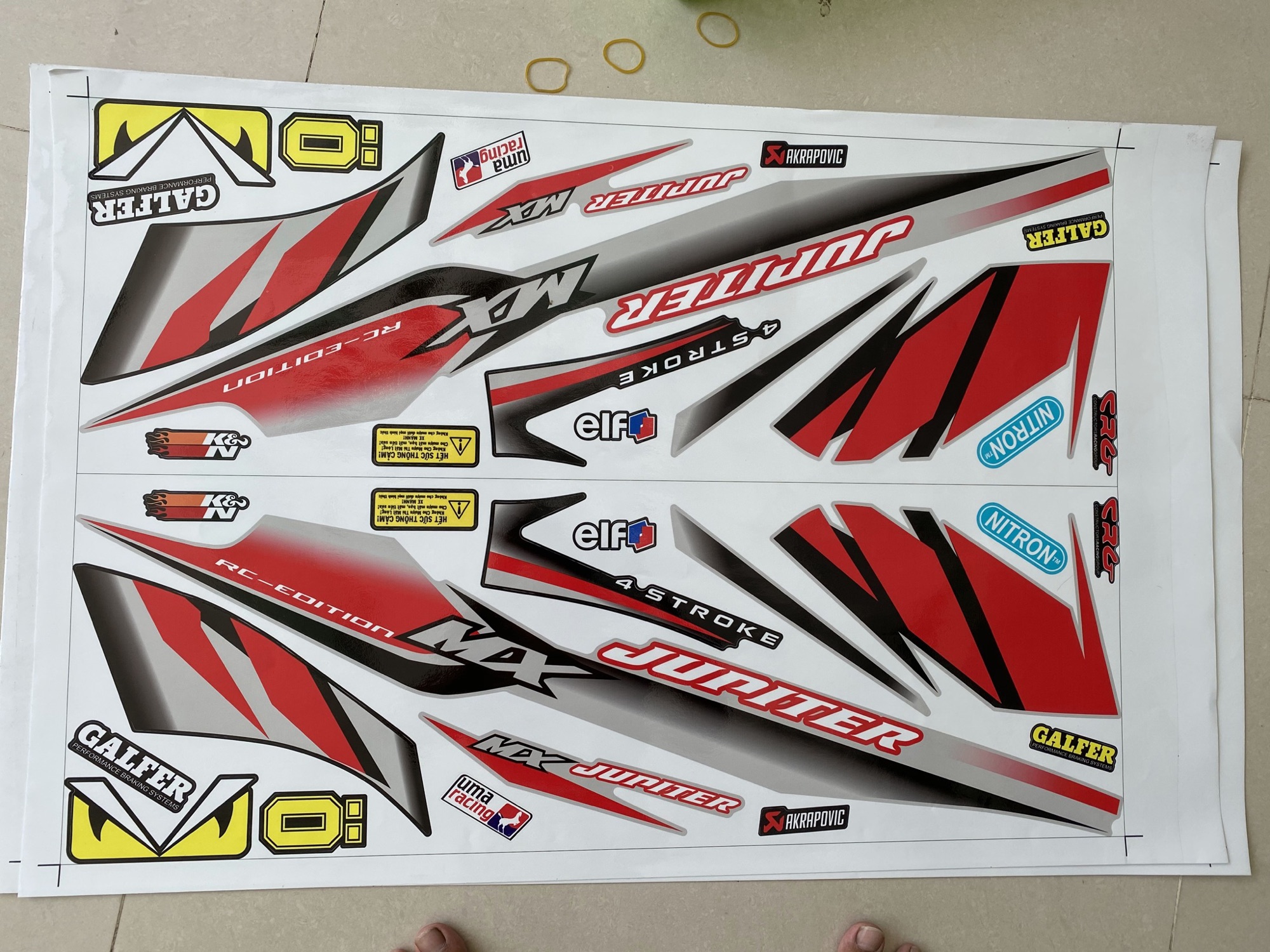 Tem rời Jupiter Mx đỏ bạc đen