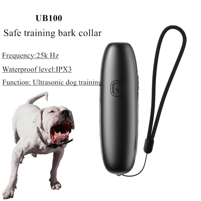 UB100 Ultrasonic Bark Stopper Safe Training Collar 16.5ft Dog Repellent Device Distance Dog Repeller IPX3 Waterproof Level