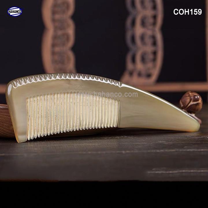 Lược sừng xuất Nhật - Lược liềm chuôi dày VIP (Size: XXL - 22cm) - COH159 - Horn Comb of HAHANCO