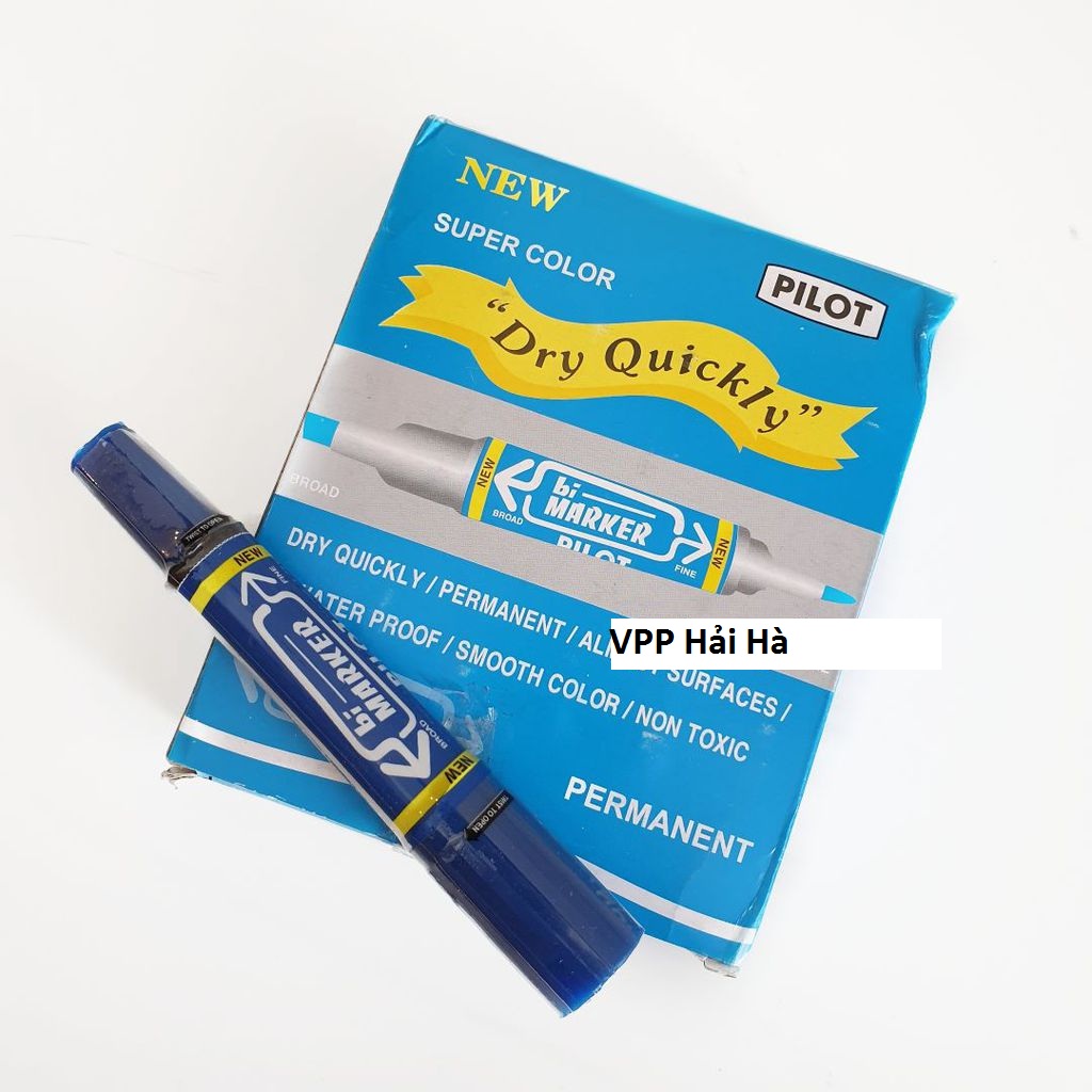 [HCM]1 hộp 10  cây Bút lông dầu PILOT hai đầu lớn:1 dầu 3mm và 1 đầu 6mm