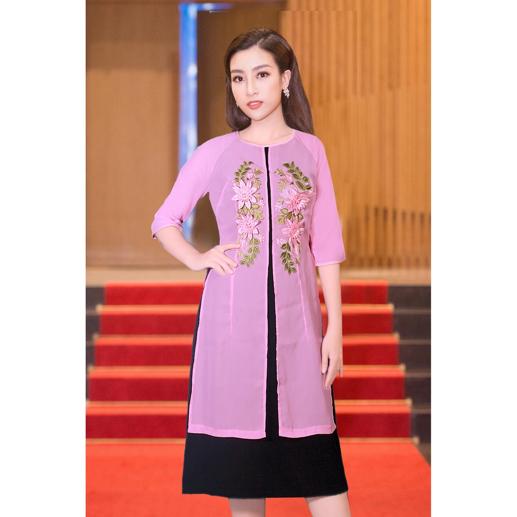 Áo dài cách tân gấm thun dạng đầm, sản phẩm tốt với chất lượng, độ bền cao và được cam kết sản phẩm y như hình