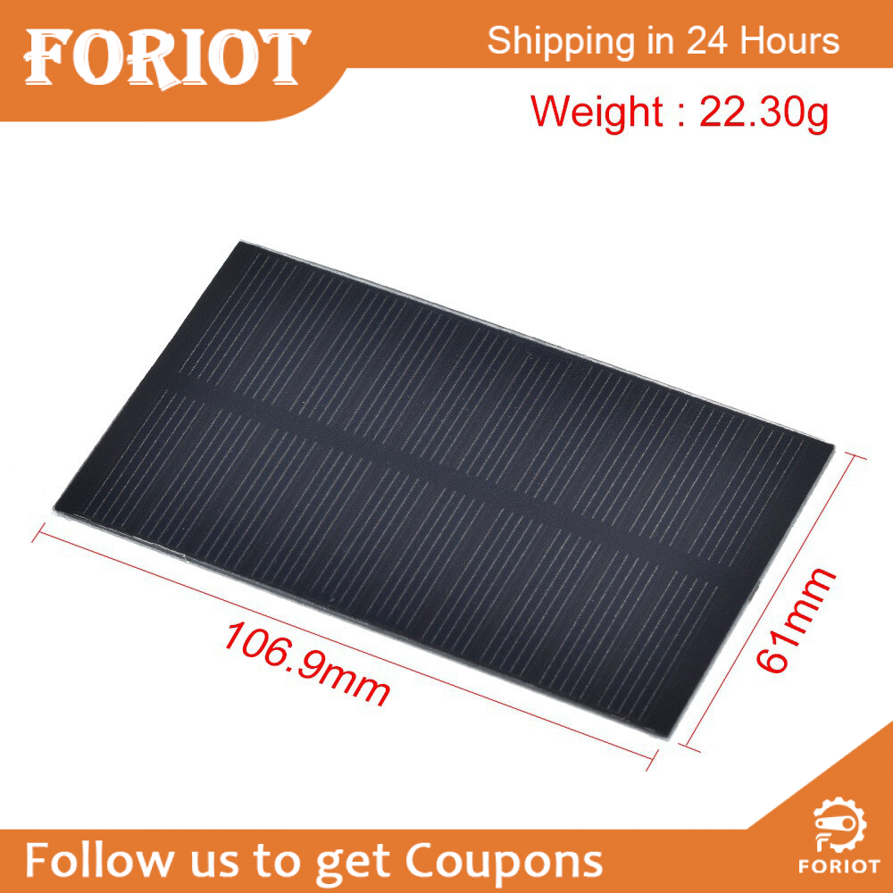 Foriot Mini Solar Panel USB Solar Panel Charger 5v 1w with High Performance Monocrystalline for Garden Lighting Camping