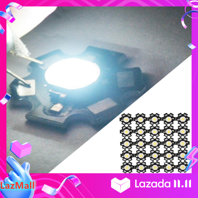 25 Chiếc Bóng Đèn Rọi 3W 3.2-3.4V, Nguồn Sáng Chip Tích Hợp Đèn LED Dạng Hạt
