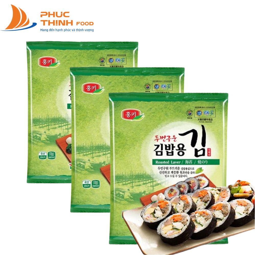 Combo 3 Gói Rong biển dùng cuộn cơm, Gimbab, sushi Nhập Khẩu Hàn Quốc Humanwell