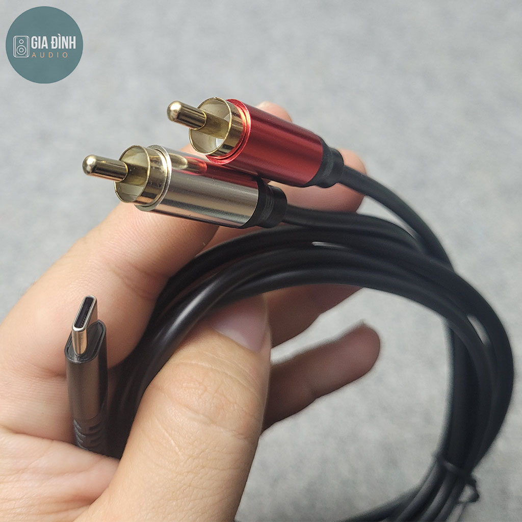 Cáp Type C ra 2RCA (bông sen) Kiwi - Chính hãng