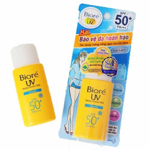 [HCM]SỮA CHỐNG NẮNG BIORE UV PERFECT PROTECT MILK COOL 25ml