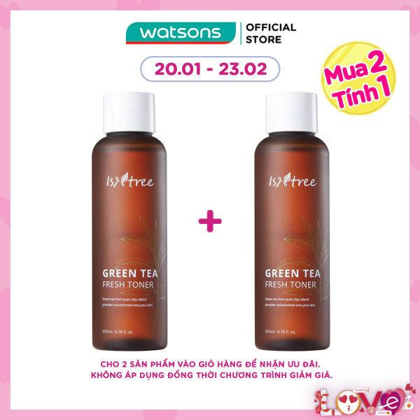 [MUA 2 TÍNH 1] Nước Cân Bằng Isntree Green Tea Fresh Toner Nuôi Dưỡng Phục Hồi Da Chiết Xuất Trà Xanh 200ml