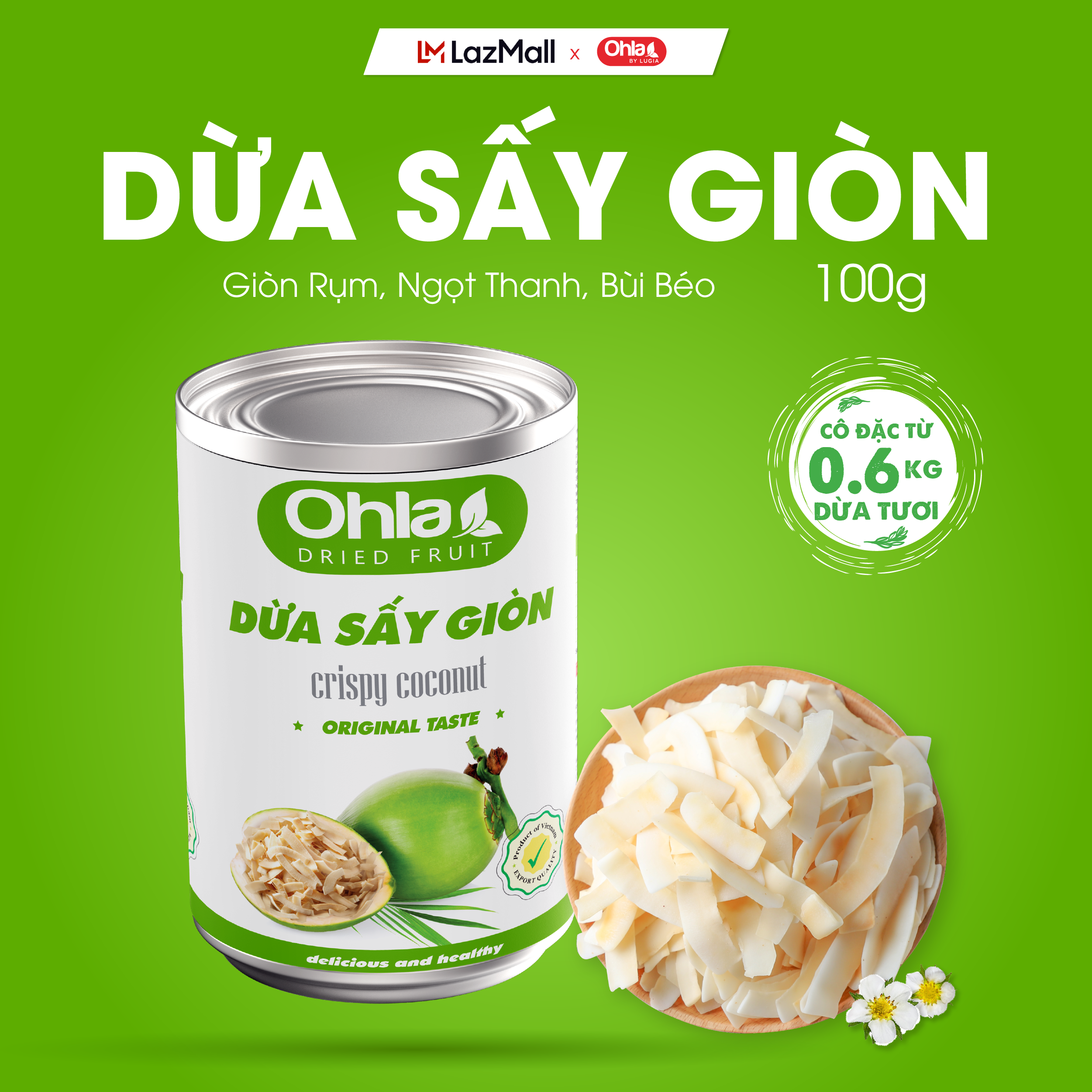 Ohla Crispy Dried Coconut - 120Gr
