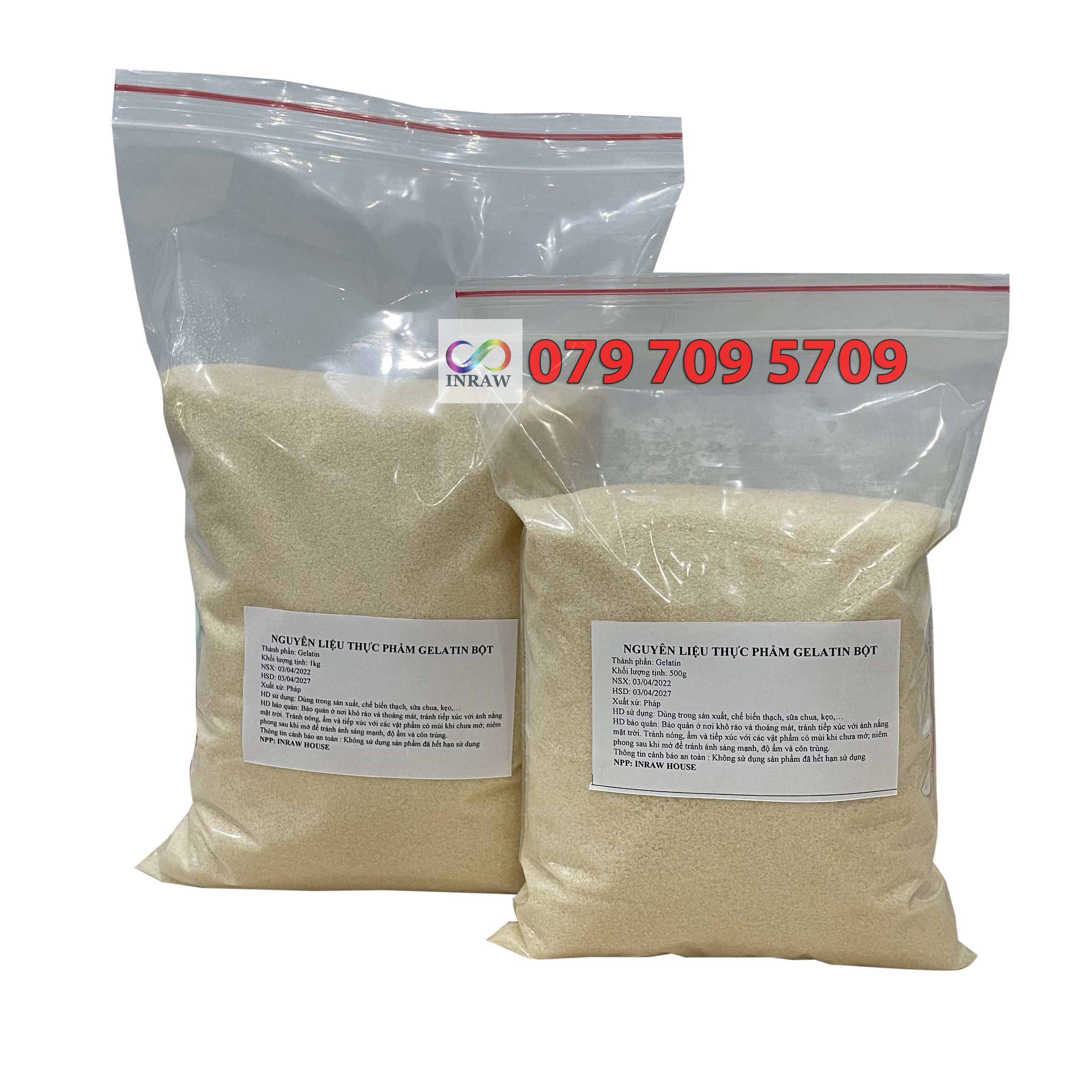 Gelatin bột mịn dùng làm bánh (Gói 500g)