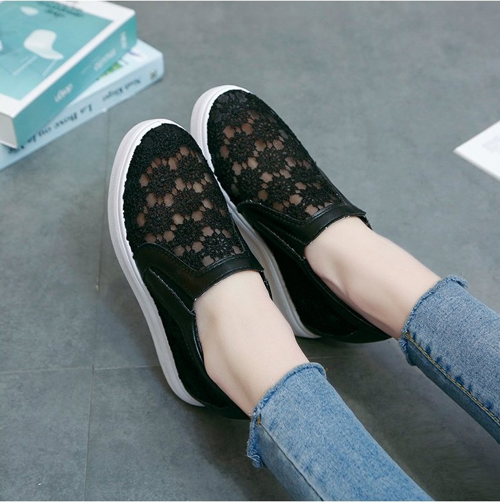 [HCM][CHẤT LƯỢNG] Giày độn đế nữ giày slip on nữ đế độn lưới ren hoa V10 S080 Cỏ Boutique êm chân hàng loại 01. đi làm đi học đi chơi thông thoáng