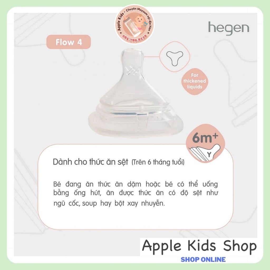Núm ti thay thế bình Hegen số 0-1-2-3-Y cắt ( Cam kết chính hãng)