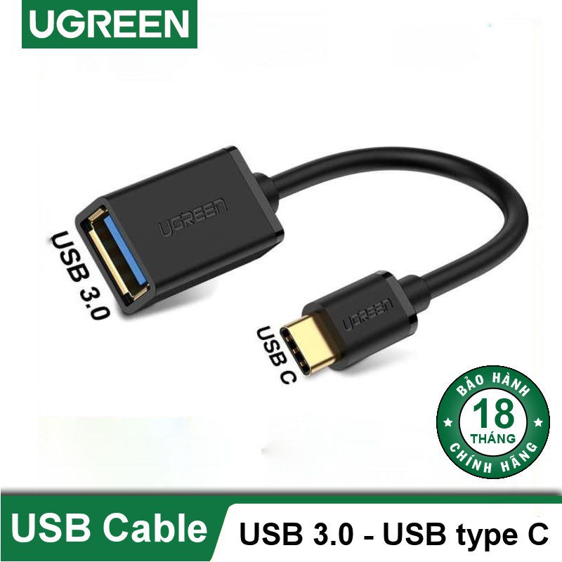 Cáp otg usb type c sang usb 3.0 ugreen 30701 cao cấp
