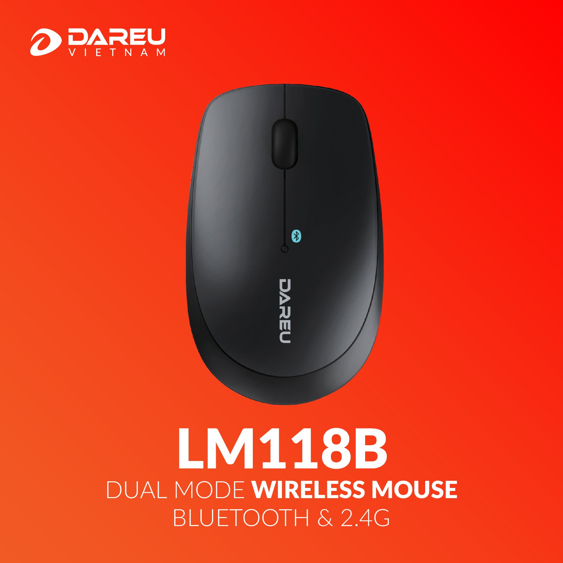 Chuột không dây Dareu LM118B (Bluetooth/ Wireles) BH 2 năm