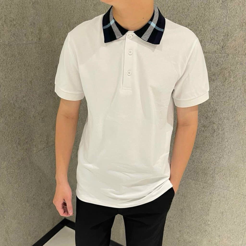 (CÓ VIDEO) Áo thun nam cổ bẻ dệt viền xanh cổ bbr  vải dày mịn chuẩn đẹp  thoáng mát