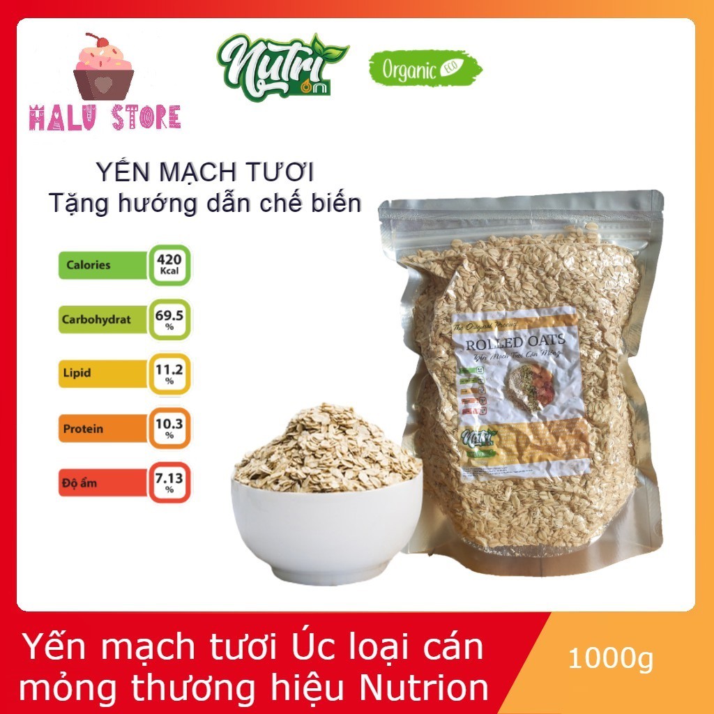1KG Yến Mạch cán dẹt/ cán vỡ- Úc