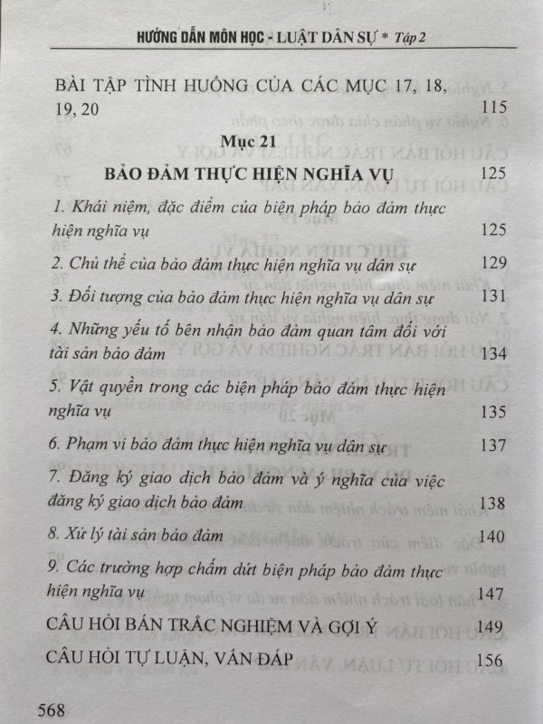 Hướng Dẫn Môn Học Luật Dân Sự Tập  1 và Tập 2