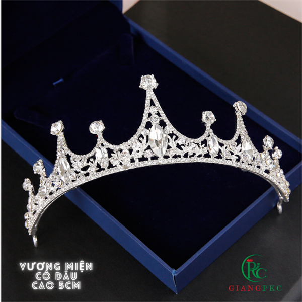 [HCM]Vương miện cô dâu thấp xi mạ cao cấp kiểu dáng mới phù hợp mọi kiểu tóc - dáng như công chúa