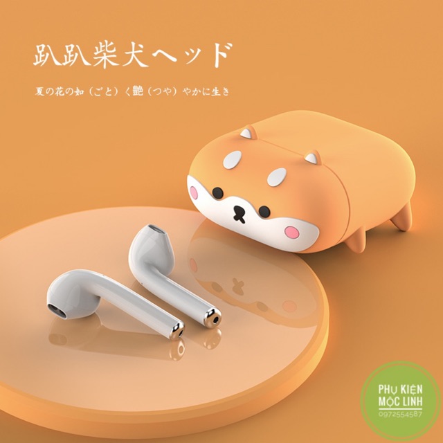 [CHÓ SIBA CAM] Case Vỏ Bao Airpods Đựng Tai Nghe Airpod 1 2  Pro 3 silicon dẻo Tặng kèm móc sắt Cover i11 i12...