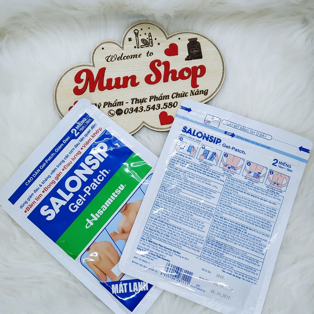 Cao Dán Giảm Đau Salonsip Gel-Patch Mát Lạnh