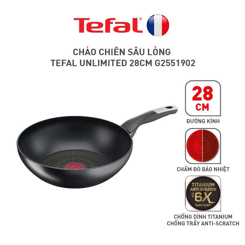 Chảo chống dính cao cấp 7 lớp Tefal Titanium Expertise/Unlimited - Made In France, bảo hành 24 tháng