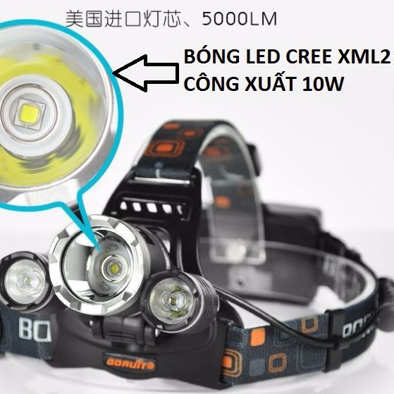 Đèn pin đội đầu 3 bóng Led siêu sáng T6
