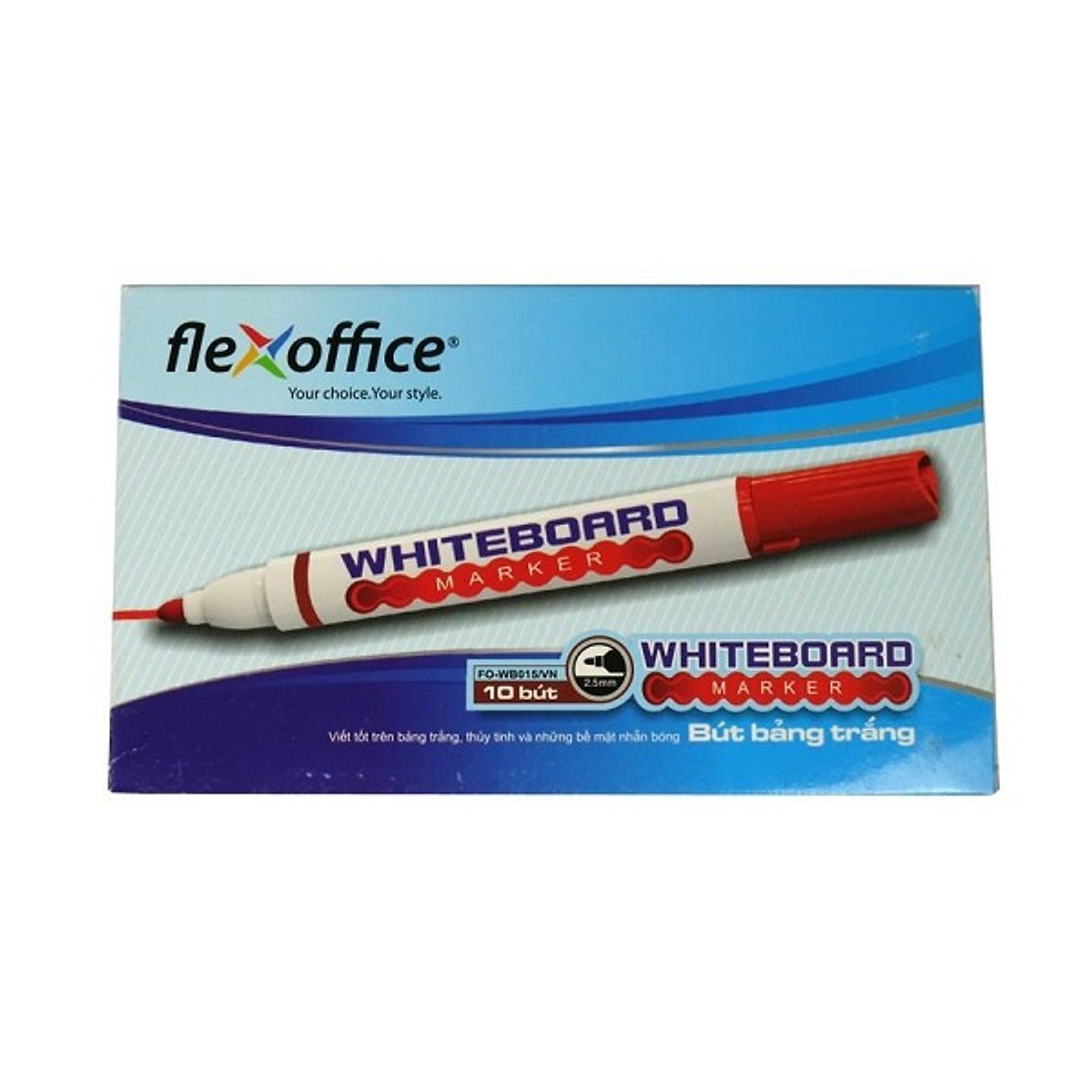 [HCM]HỘP 10 BÚT LÔNG BẢNG FLEXOFFICE FO-WB-015