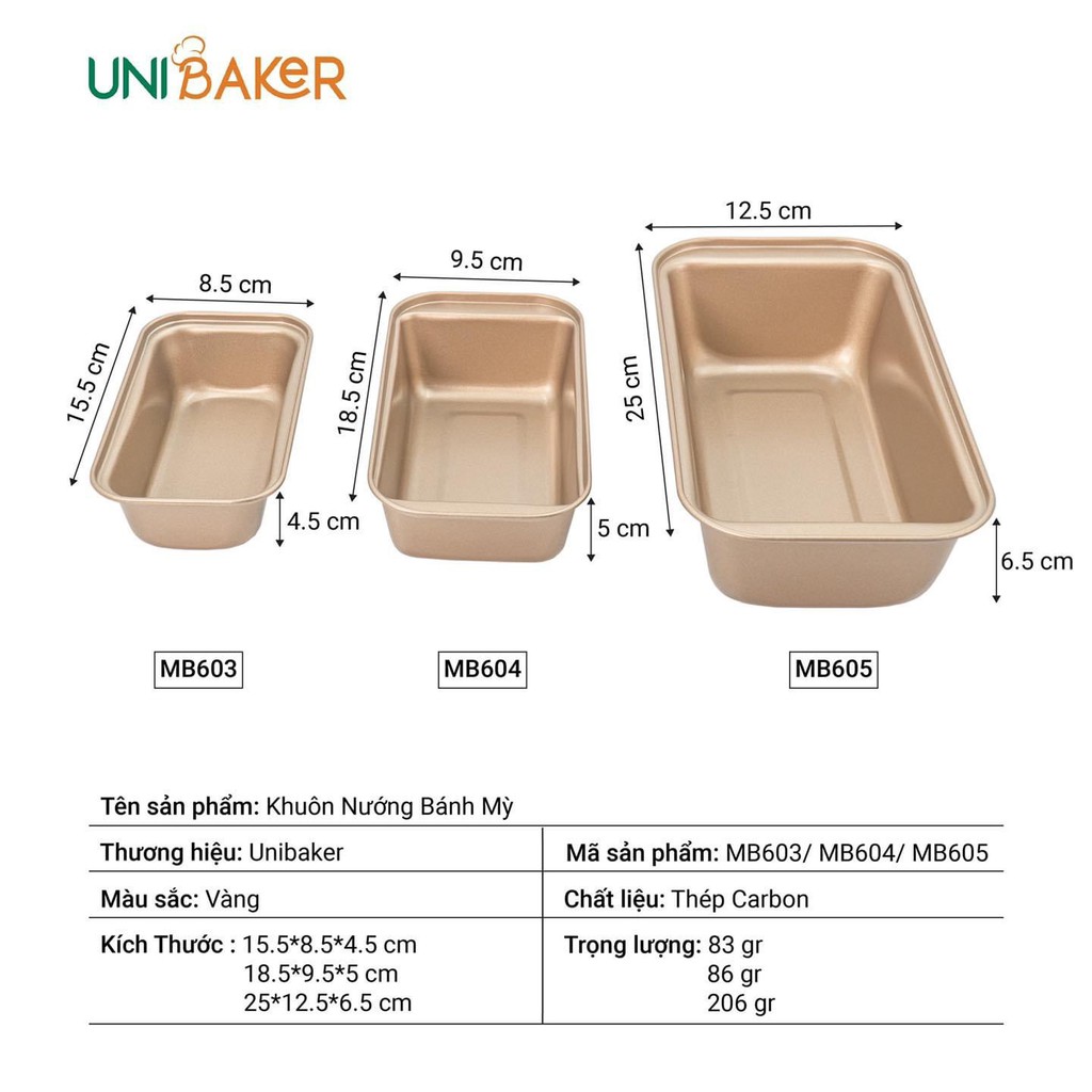 Khuôn Loaf chống dính Unibaker