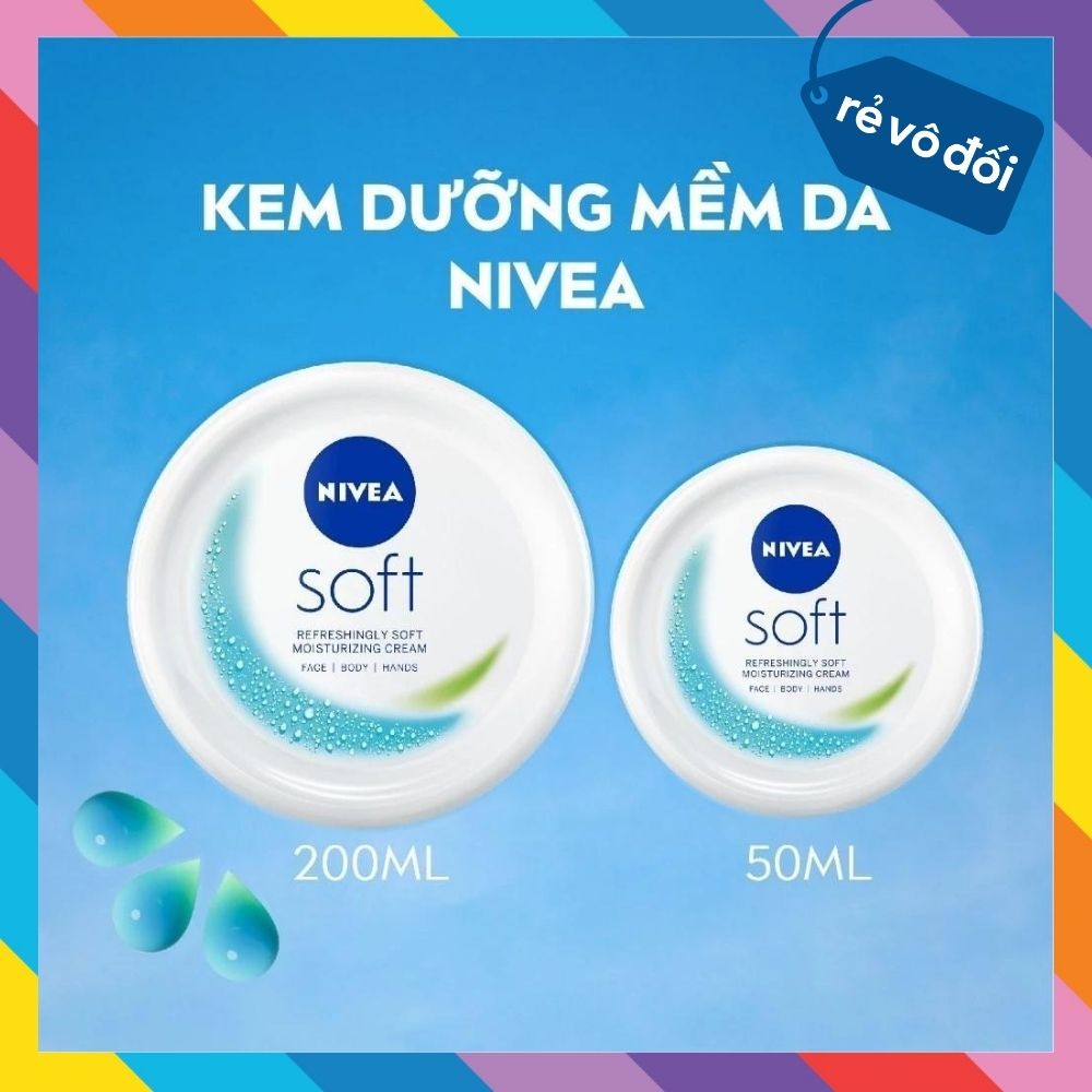 Nivea Soft creme moisturizer 50ml/ 200ml-Thailand