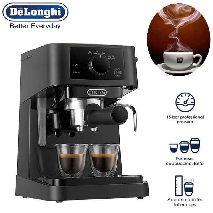 Máy pha cà phê espresso delonghi ec235.bk 1100w - bảo hành chính hãng 12 tháng