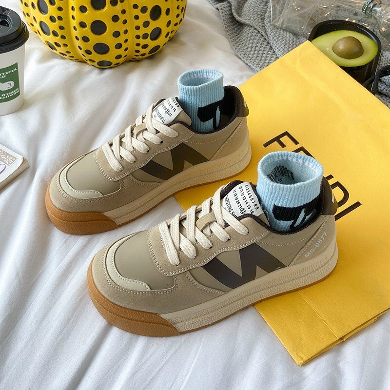 giày nữ sneaker da lộn đế đúc tràn viền NBL 2 màu