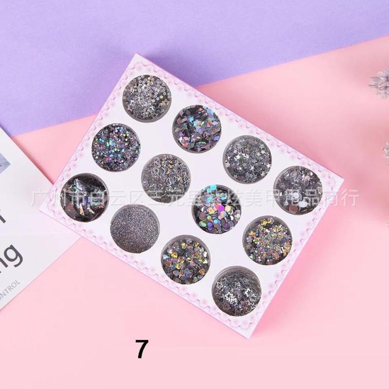 Set 12 Hũ Glitter Nhũ Kim Tuyến Kira Kira Makeup Lấp Lánh Phong Cách Hàn Quốc - VANI STORE