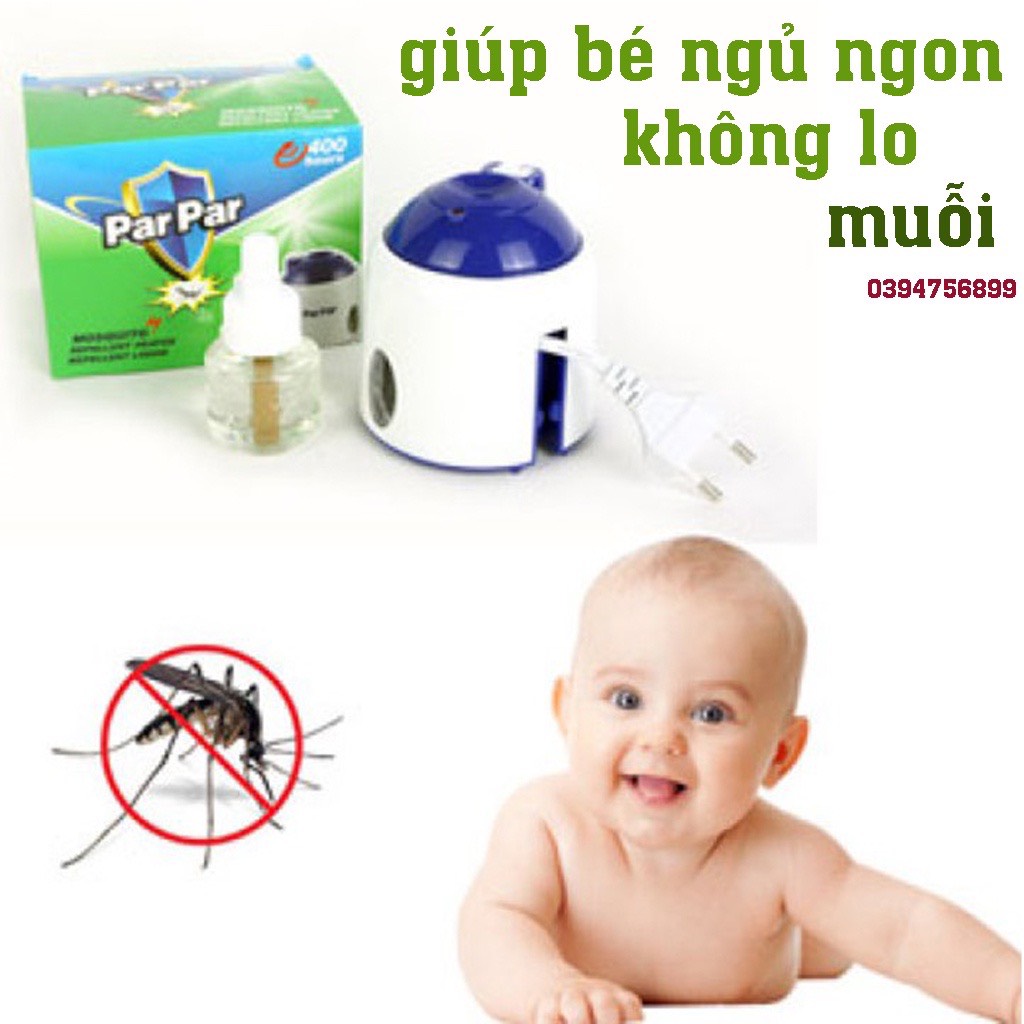 Máy Đuổi Muỗi Xông Tinh Dầu Par Par (Tặng Kèm 1 Lọ Tinh Dầu)