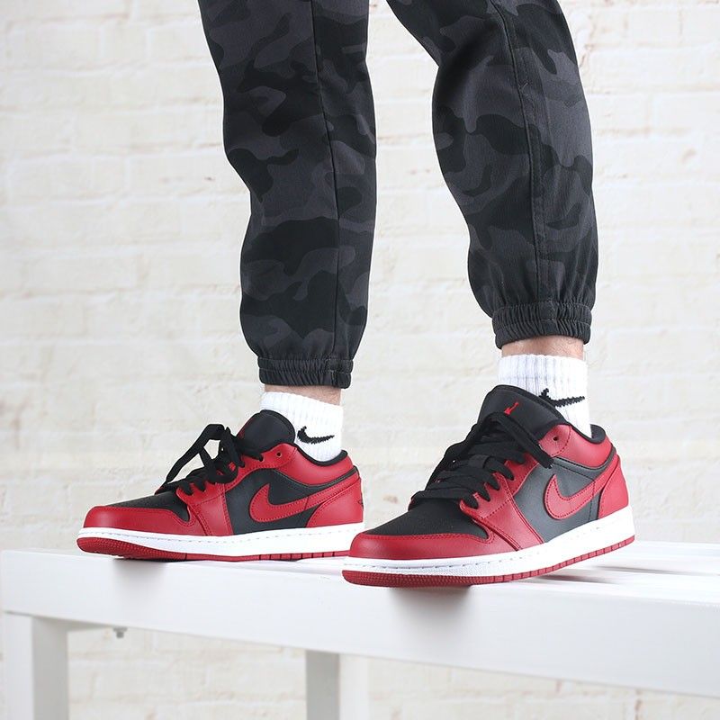 Giày Nam nữ Sneaker Air J0rdan 1 low reverse bread ( giày Sneaker JD1 màu đỏ đen)