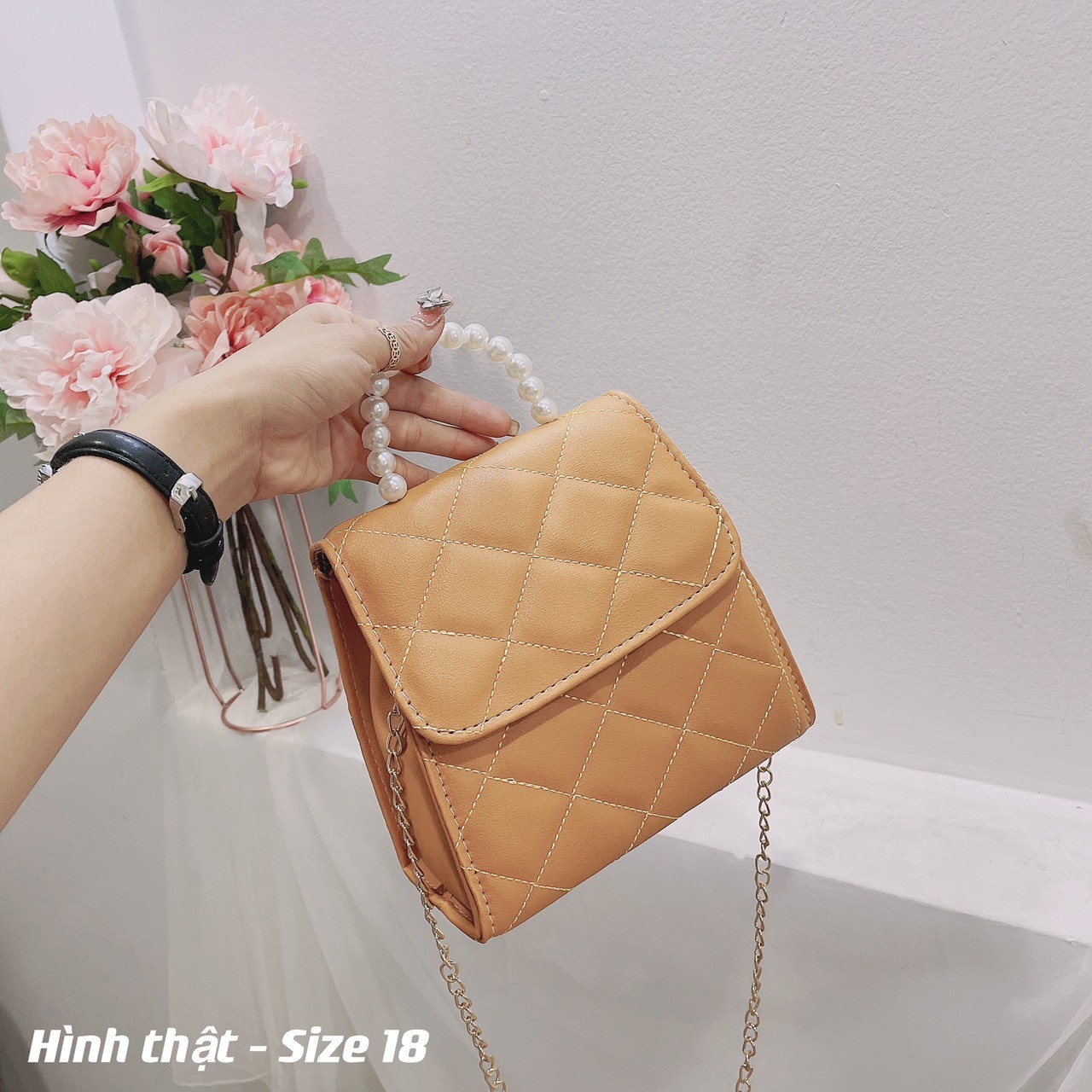 Túi đeo chéo  mini quai ngọc dễ thương CD06