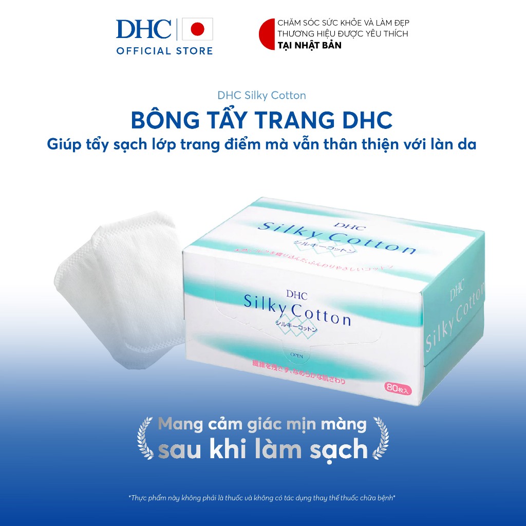 Bông tẩy trang DHC Silky Cotton 80pc