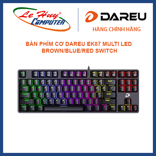 Bàn phím cơ DareU EK87 Multi LED Brown/Blue/Red switch