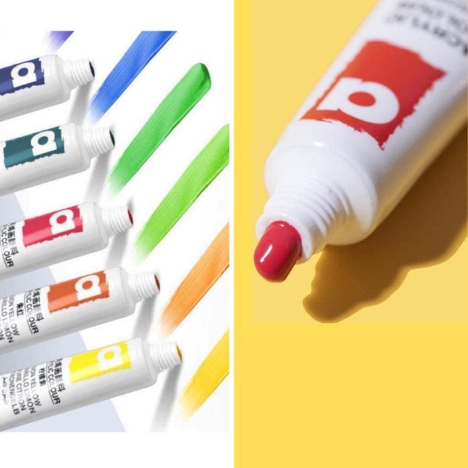 Set Bột Vẽ Cọ Bản Nail 3D 12 Màu