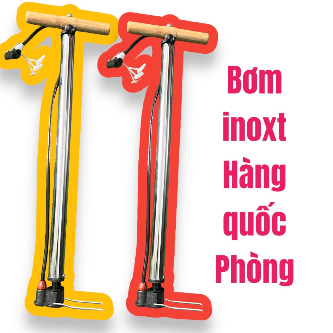 Bơm xe đạp inoxt siêu bền - bơm hơi xe máy - bơm tay - bơm hơi xe đạp xe máy