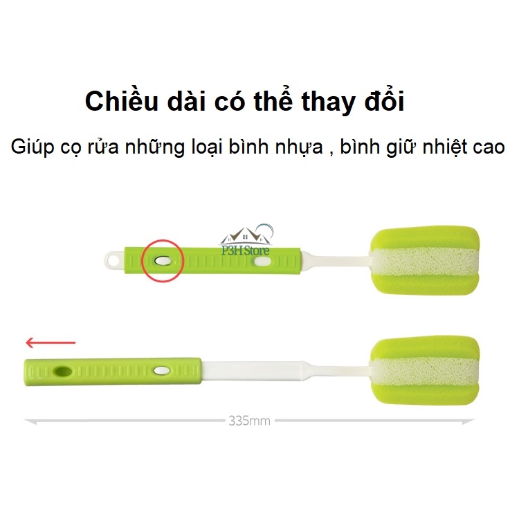 [HCM]Dụng cụ cọ rửa bình sữa LocknLock cán có thể kéo dài ETM114
