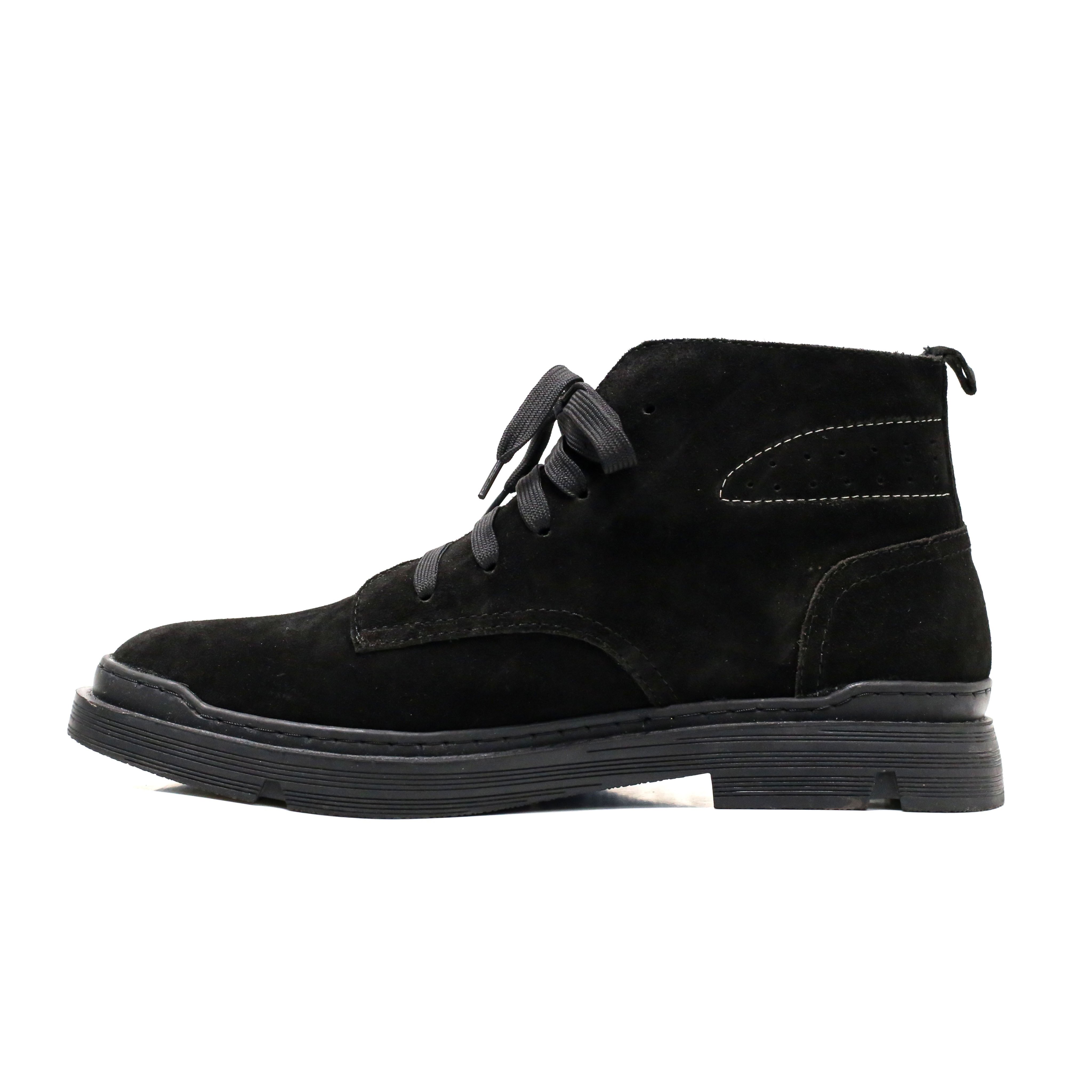 Giày boots da lộn INICHI G1128 cổ lửng có may đế