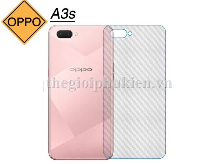 Miếng dán vân carbon, các bon mặt lưng cho OPPO A3S