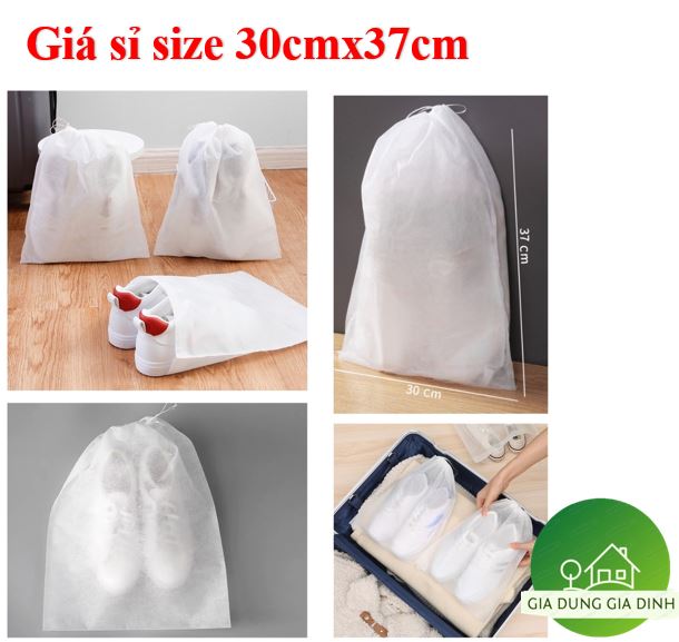 Giá sỉ combo 100 túi đựng giày đa năng vải không dệt, miệng dây rút tiện lợi