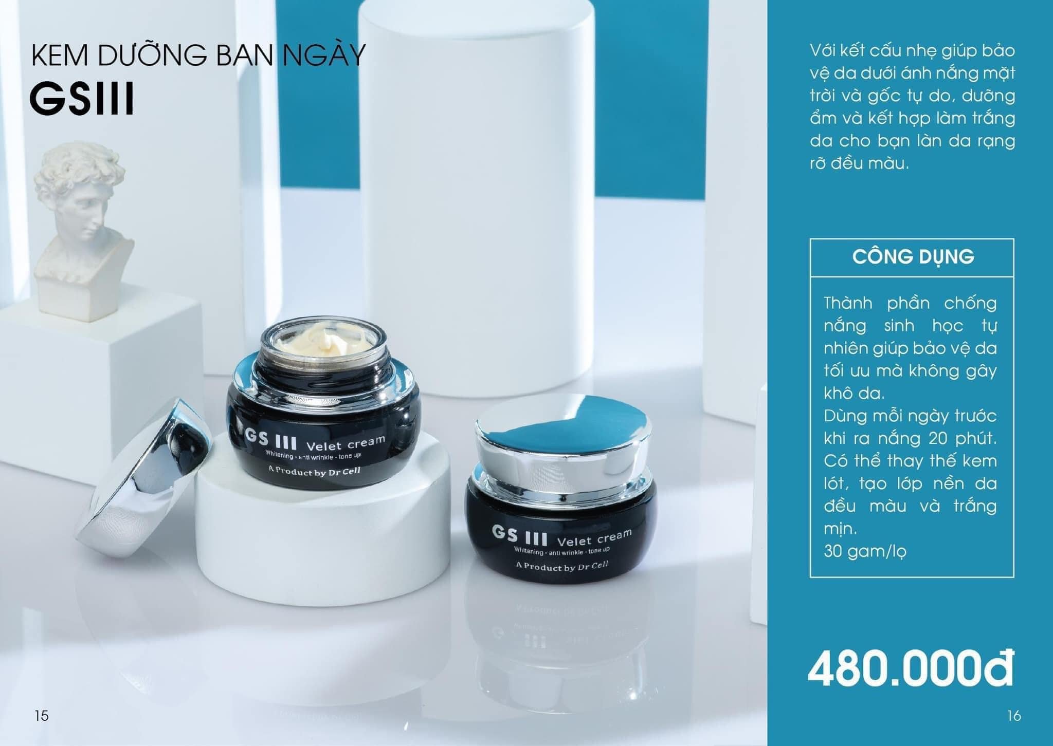 Kem Ngày GSIII Dr Cell 30g dưỡng trắng bảo vệ phục hồi da