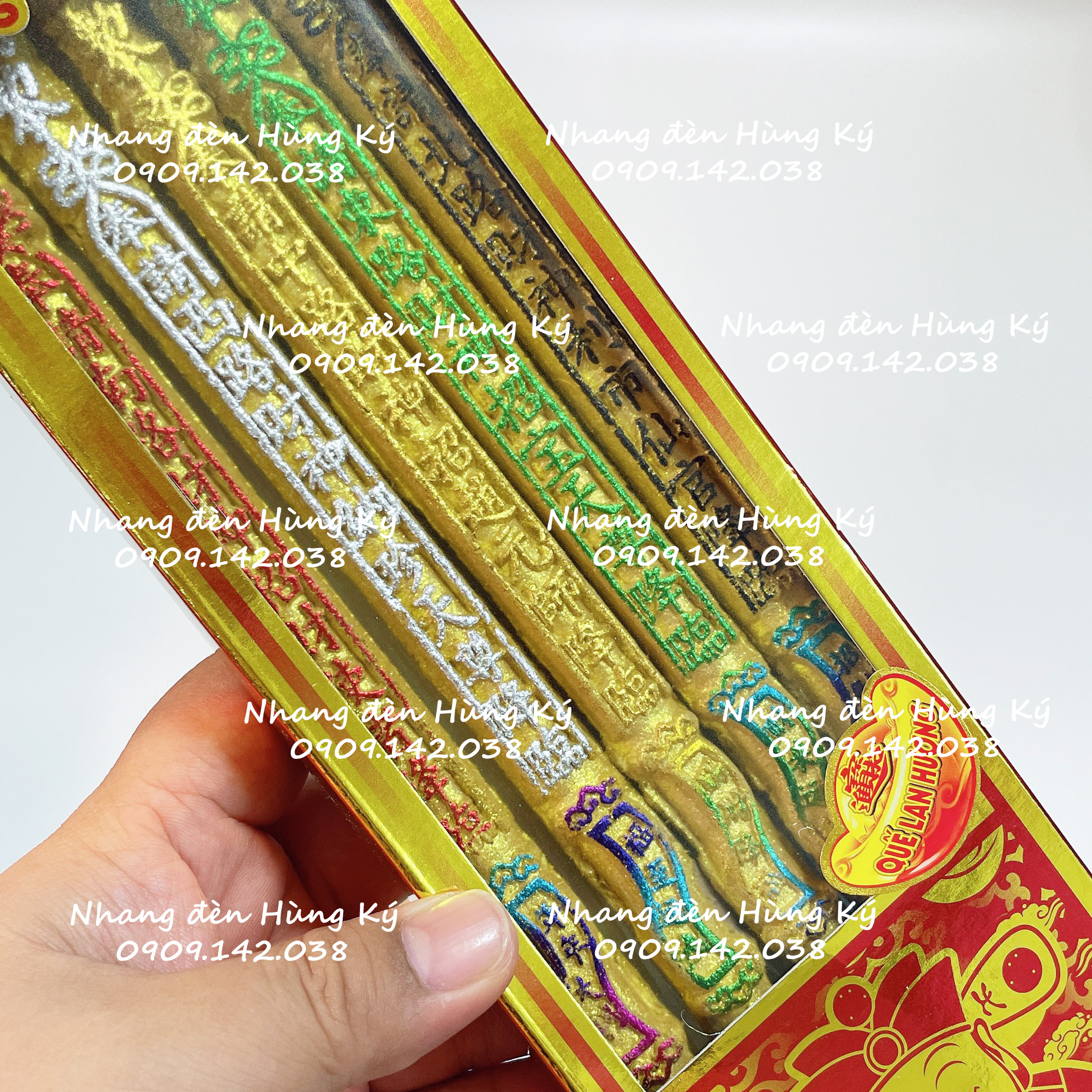 Nhang 5 cây Quế Lan Hương hộp đứng tàn