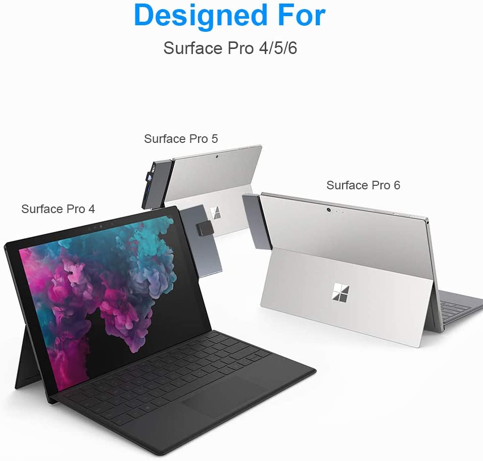 Surface Pro Dock for Surface Pro 6/Pro 5/Pro 4 Hub Docking Station with 4K HDMI Converter Adapter 3 USB 3.0 Ports(5Gps) SD/TF(Micro SD) Card Reader Combo Microsoft Surface Pro Dock