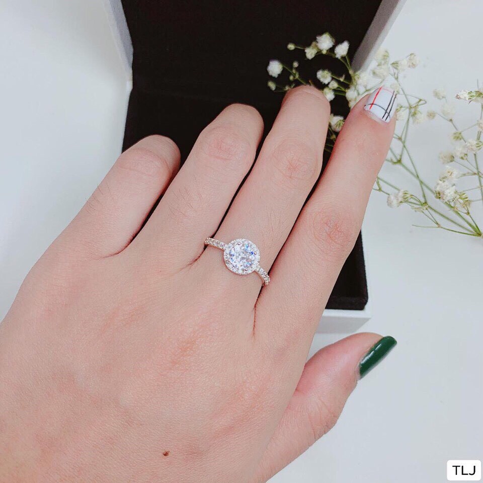 Nhẫn Nữ Bạc Ta Mặt Đá Tròn Xinh Xắn  - TRANG SỨC BẠC TNJ CAM KẾT HÀNG CHUẨN ẢNH, CHẤT LƯỢNG TỐT, PHỤC VỤ TẬN TÌNH, CHU ĐÁO