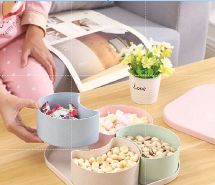 Khay đựng mứt Tết 4 ngăn bằng nhựa lúa mạch