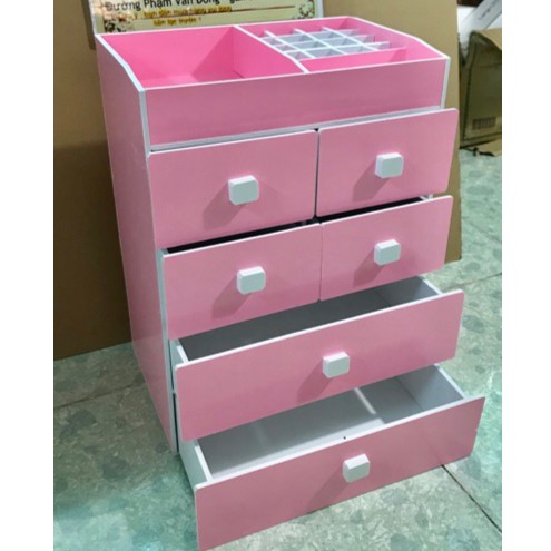 Kệ đựng mỹ phẩm 5 tầng hồng