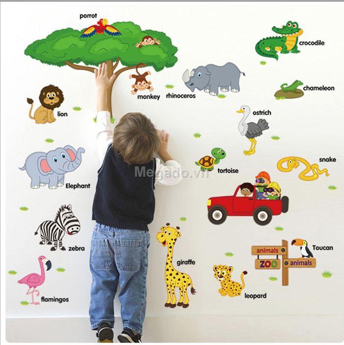 Decal tranh dán tường mẫu tiếng anh 02 dành cho bé