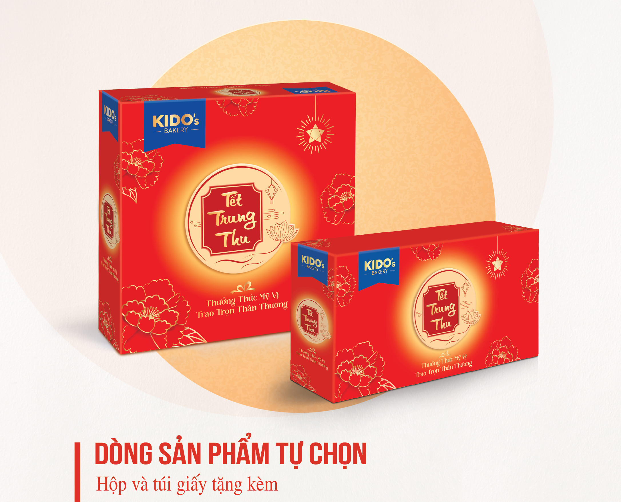 [GIAO 2H HCM]  Bánh Trung Thu KIDO’s Bakery Thu Như Ý - Đỏ (hộp 4 bánh 150g)